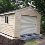 Burlington WI 12x16 Gable with roll up door and lap siding